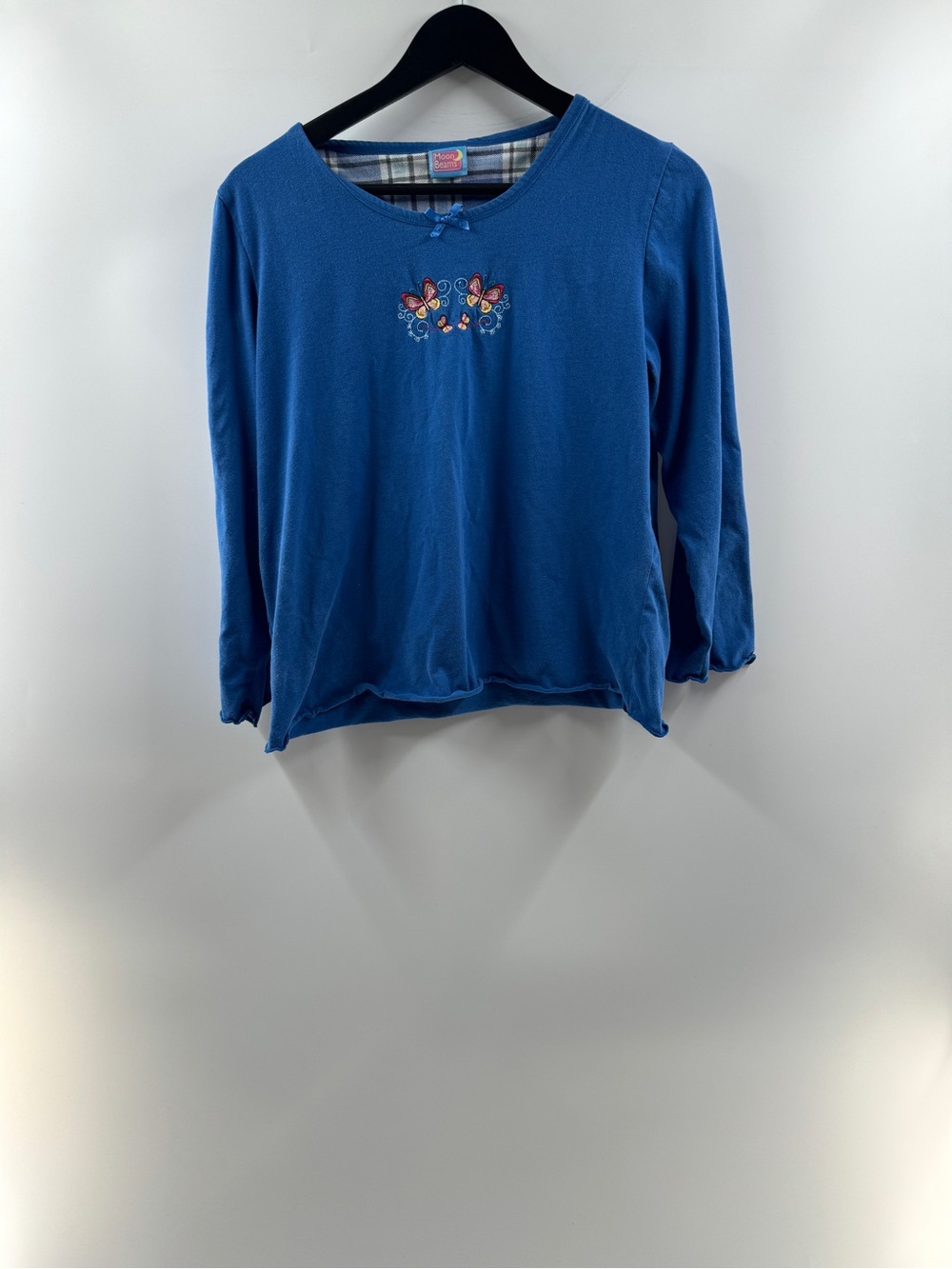 Moon Beams Blue Embroidered Butterfly Long Sleeve Top – Women's Small